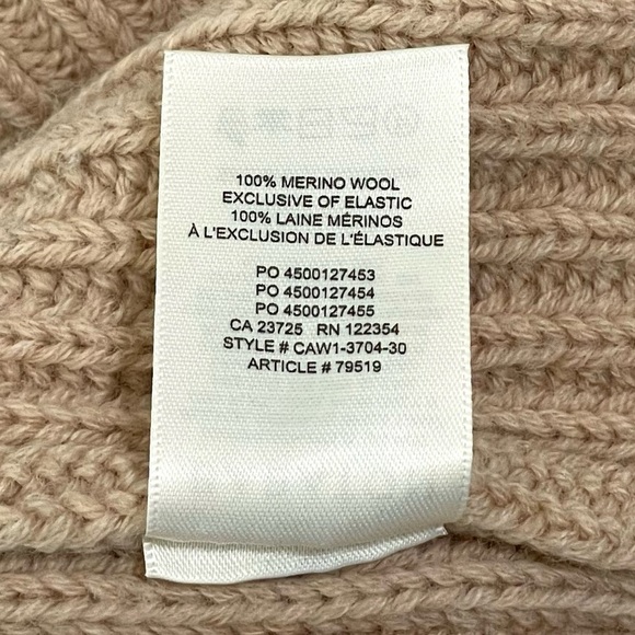 Aritzia Babaton Guell Funnel Neck Sweater Merino Wool Slouchy Turtleneck Camel L - Picture 16 of 16